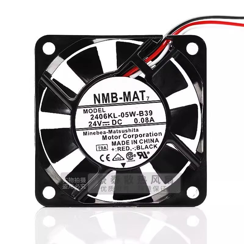 NMB 2406KL-05W-B39 6015 DC24V 0.08A 6CM 3-Wire Inverter Cooling Fan