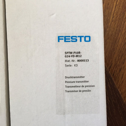 New 1PC FESTO Pressure Sensors SPTW-P10R-G14-VD-M12 - FESTO