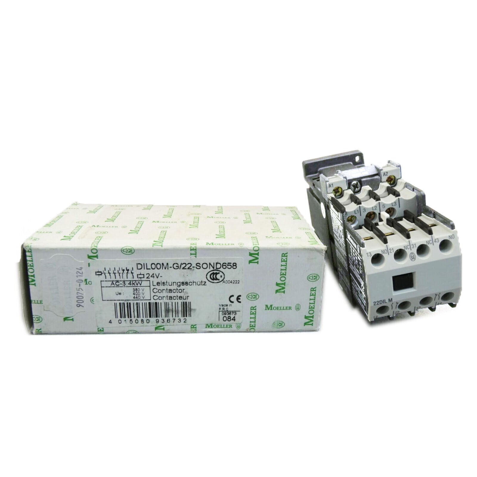 Moeller DIL00M-G/22-SOND658 3P AC Contactor, 24VDC - MOELLER