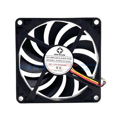 new HX-FAN DF801012HC 8010 DC12V 0.20A 8CM 3-Wire Silent Cooling Fan