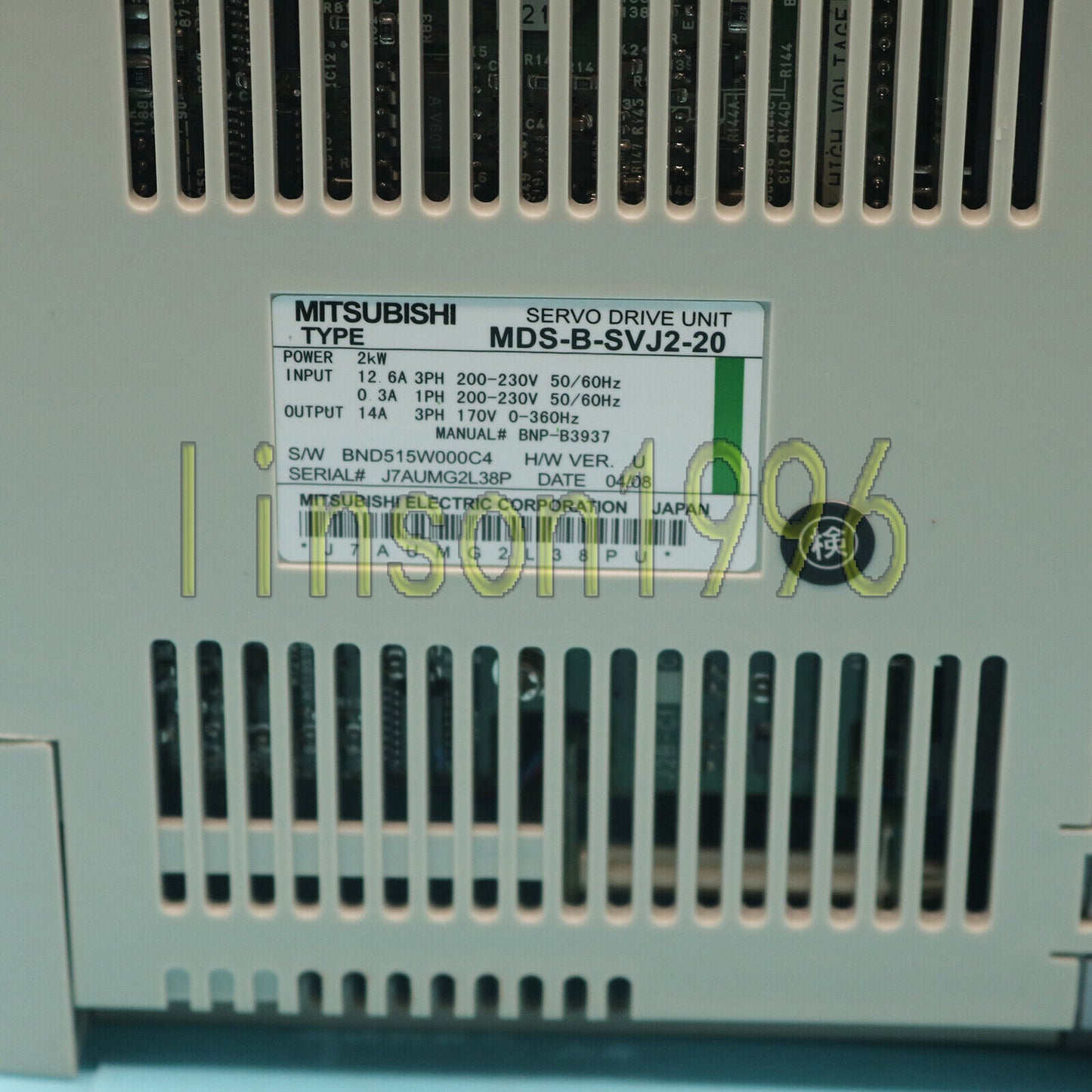 Mitsubishi Servo Drive Unit MDS-B-SVJ2-20 Tested Good Condition - MITSUBISHI