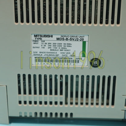 Mitsubishi Servo Drive Unit MDS-B-SVJ2-20 Tested Good Condition - MITSUBISHI