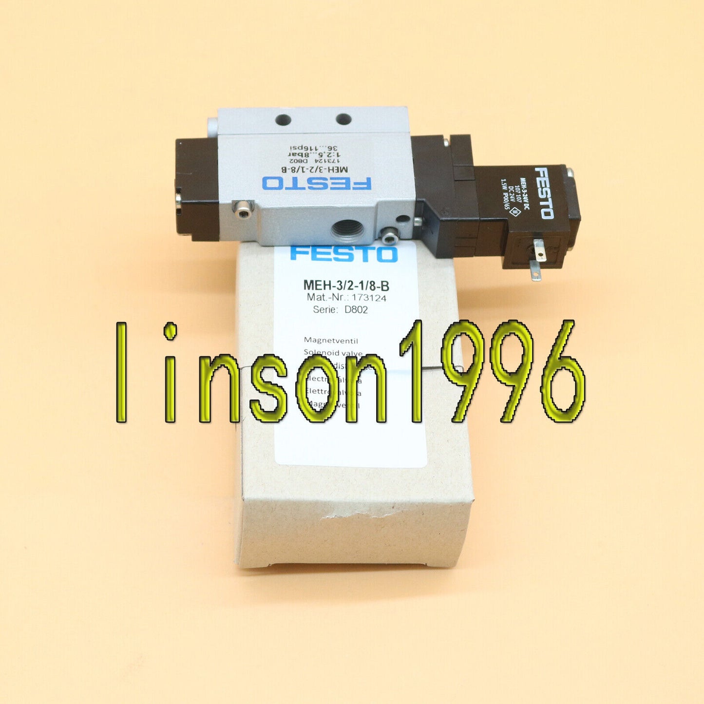 FESTO Meh-3/2-1/8-B 173124 Solenoid Valve for industrial applications, high performance, reliable operation, fast response. - FESTO