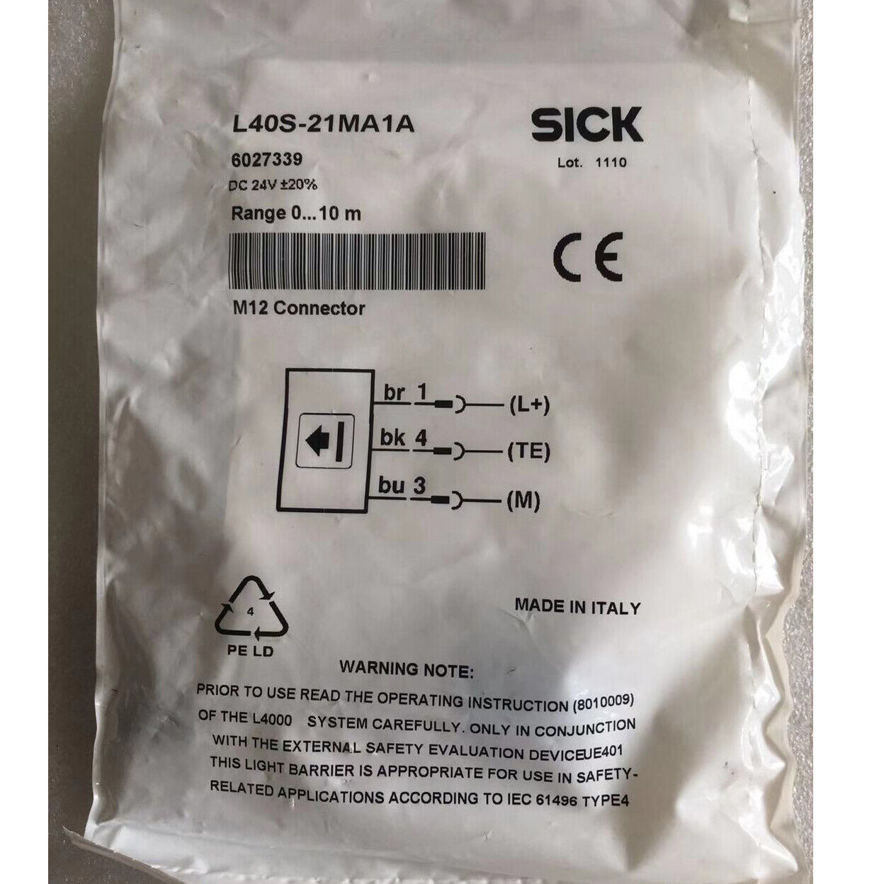 ONE SICK Photoelectric Switch Sensor L40S-21MA1A - SICK