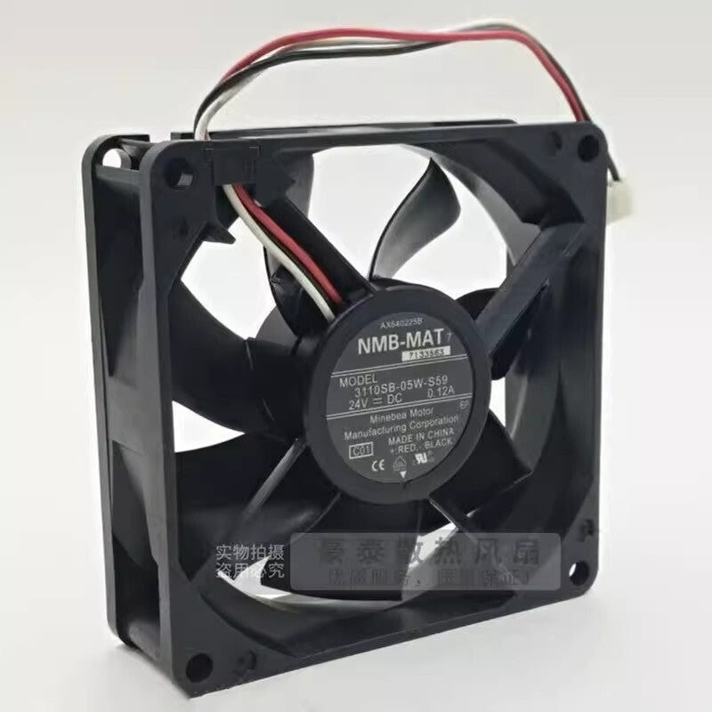 NMB 3110SB-05W-S59 8025 DC24V 0.12A 3-Pin Inverter Cooling Fan