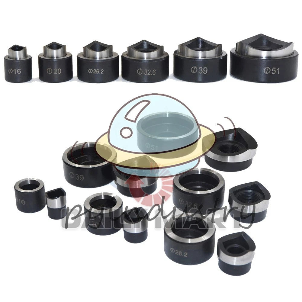 6 Die 16-51MM Hydraulic Knockout Punch Driver Kit Hole Tool molds