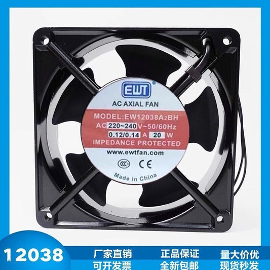 EWT EW12038A2BH AC220-240V 0.12A/0.14A 20W 12CM axial cooling fan