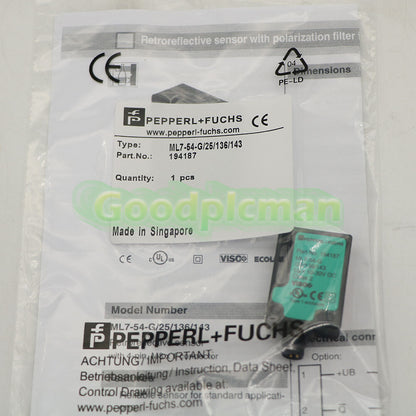 PEPPERL+FUCHS ML7-54-G/25/136/143 194187 Reflection Sensor 1Pcs/