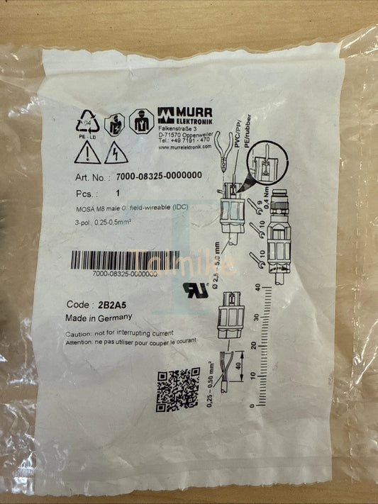 ! Murr Elektronic 7000-08325-0000000 MOSA M8 Male 0 Degree Field-Wireable