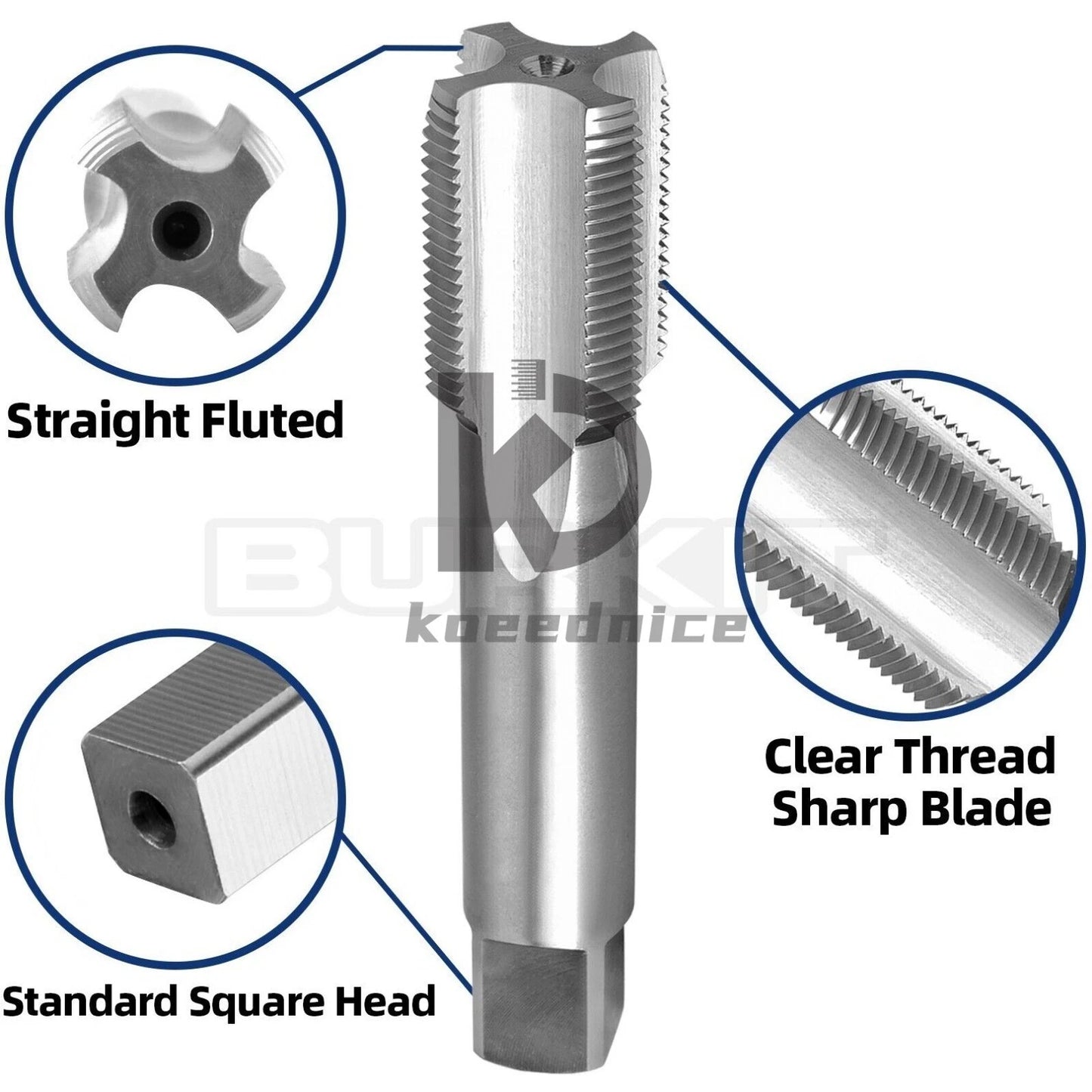 M39 X 1.75 Thread Tap Right Hand, HSS M39x1.75 Straight Fluted Machine Tap