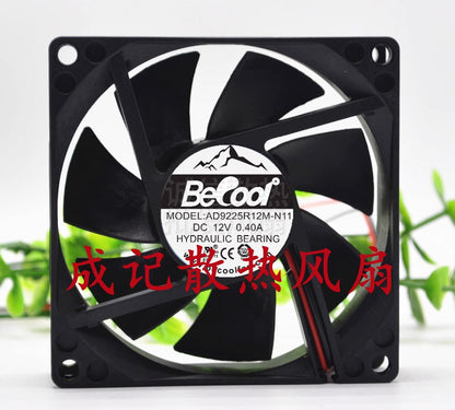 BECOOL AD9225R12M-N11 DC12V 0.4A 9.2CM 2-Wire Axial Cooling Fan