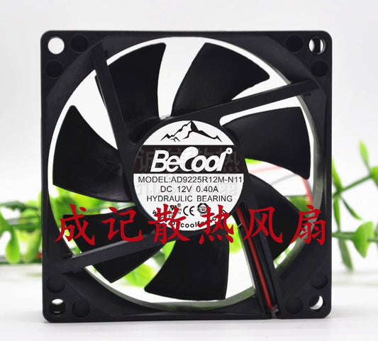 BECOOL AD9225R12M-N11 DC12V 0.4A 9.2CM 2-Wire Axial Cooling Fan