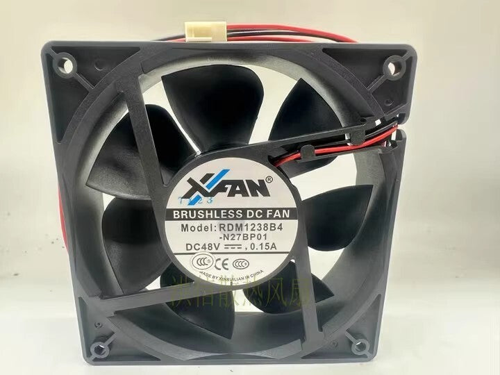 XFAN RDM1238B4 12038 DC48V 0.30A 2-pin 12CM Large Airflow Cooling Fan