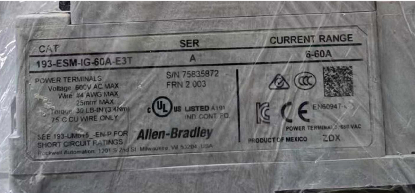 193-ESM-IG 60A E3T - Complete Brand New Model Details - HONEYWELL