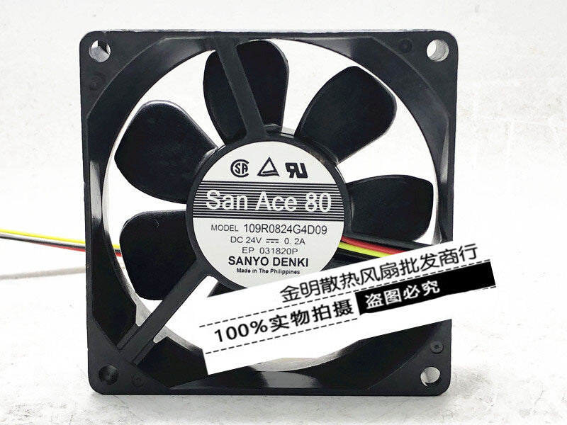Sanyo 109R0824G4D09 DC24V 0.20A 8025 8CM 3-wire inverter cooling fan