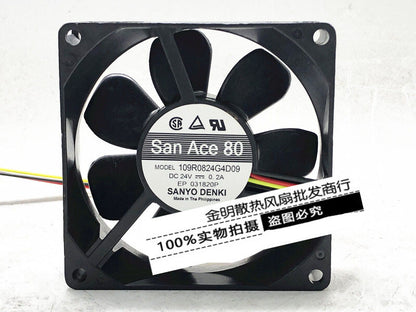 Sanyo 109R0824G4D09 DC24V 0.20A 8025 8CM 3-wire inverter cooling fan