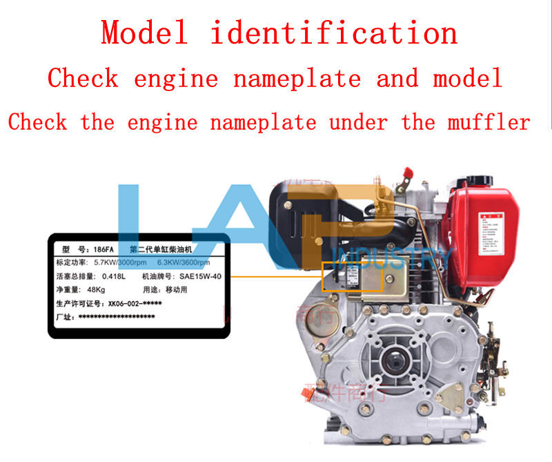 new  Air cooled diesel engine accessories 188F piston+ring+pin clamp