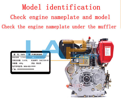 new  Air cooled diesel engine accessories 188F piston+ring+pin clamp