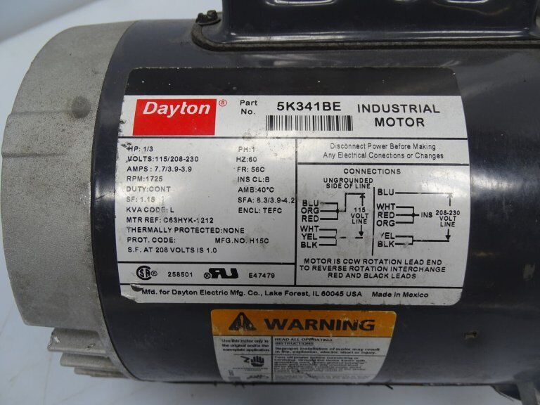 DAYTON INDUSTRIAL MOTOR 5K341BE (153028 - USED) - DAYTON