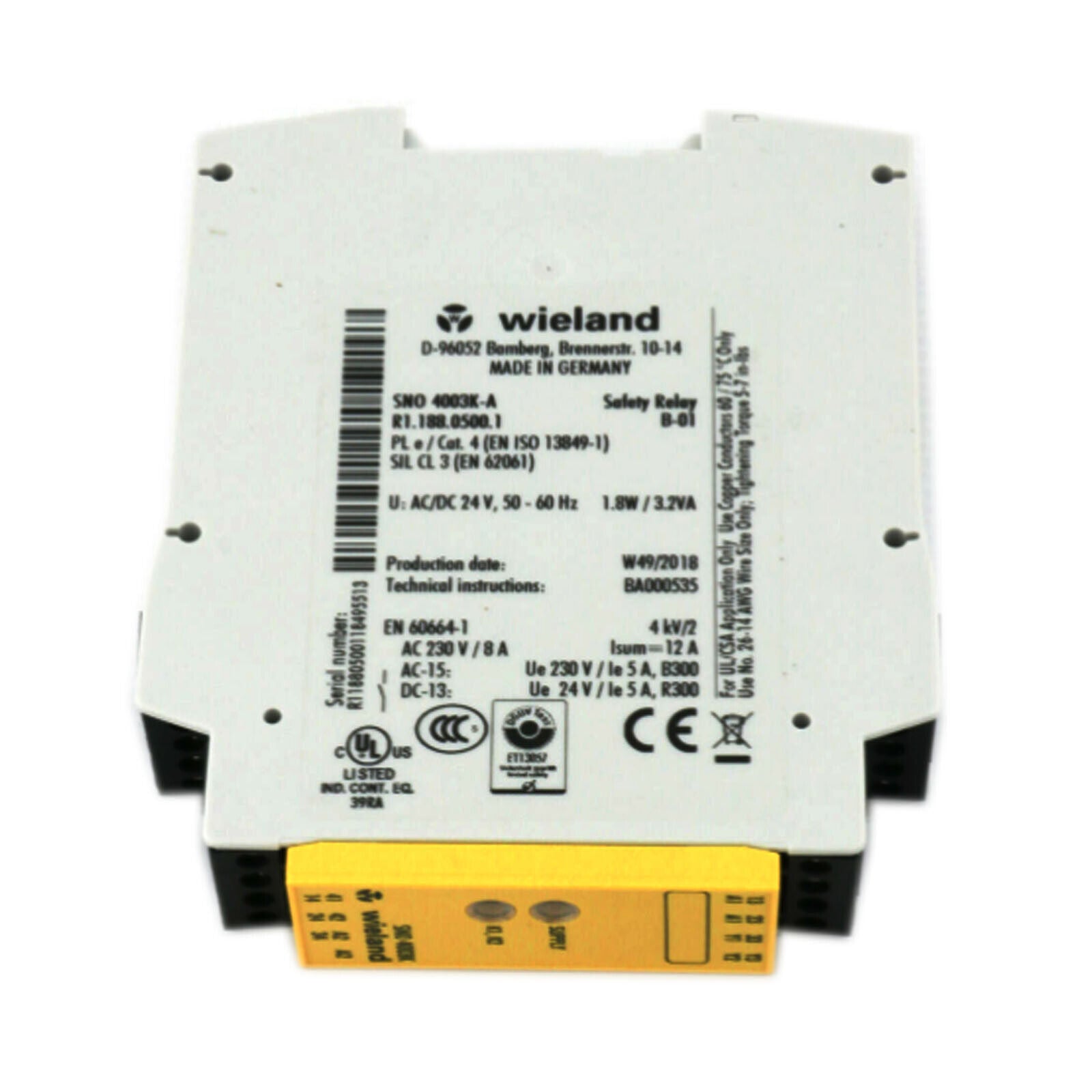 Wieland Safety Relay SNO4003K-A - WIELAND