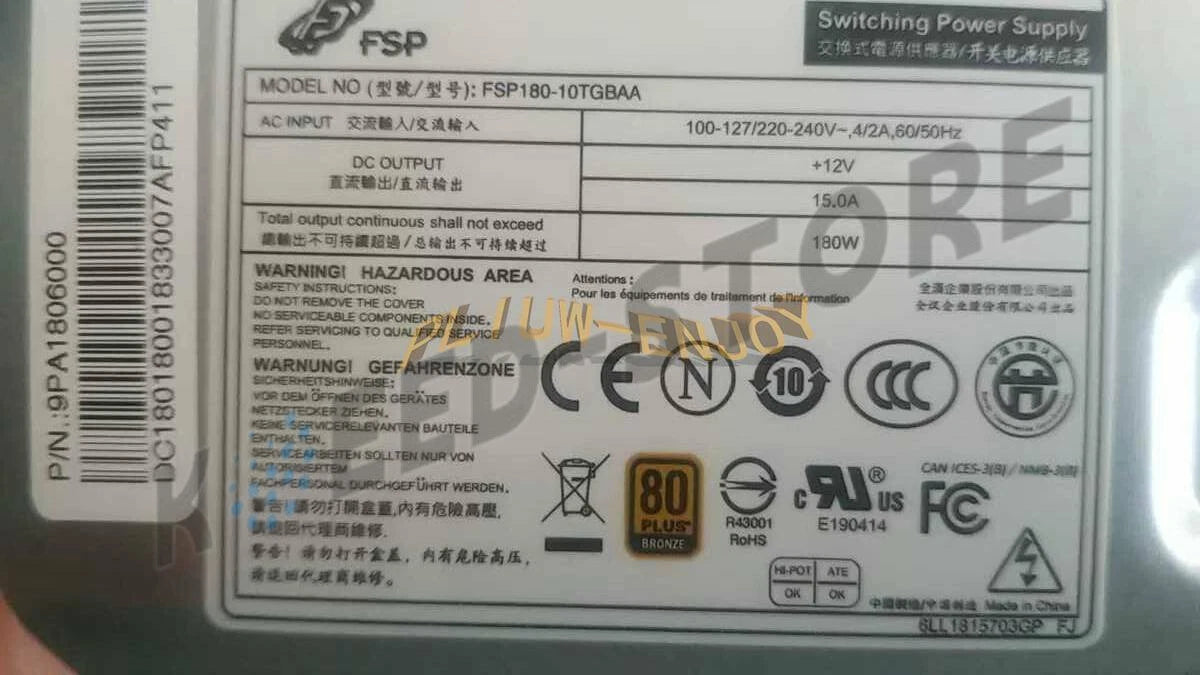 1PCS for Veriton E450 D650 PA-1181-10AC FSP180-10TGBAA power supply