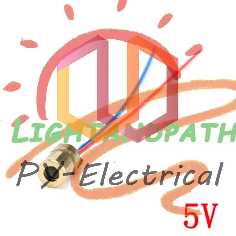 10/100pcs 650nm 6mm 3V/5V 5mW Adjustable Laser Dot Diode Module Red Copper Head