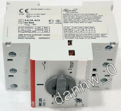ABB MS325-6.3 Motor Starter 1SAM150000R1009 - ABB