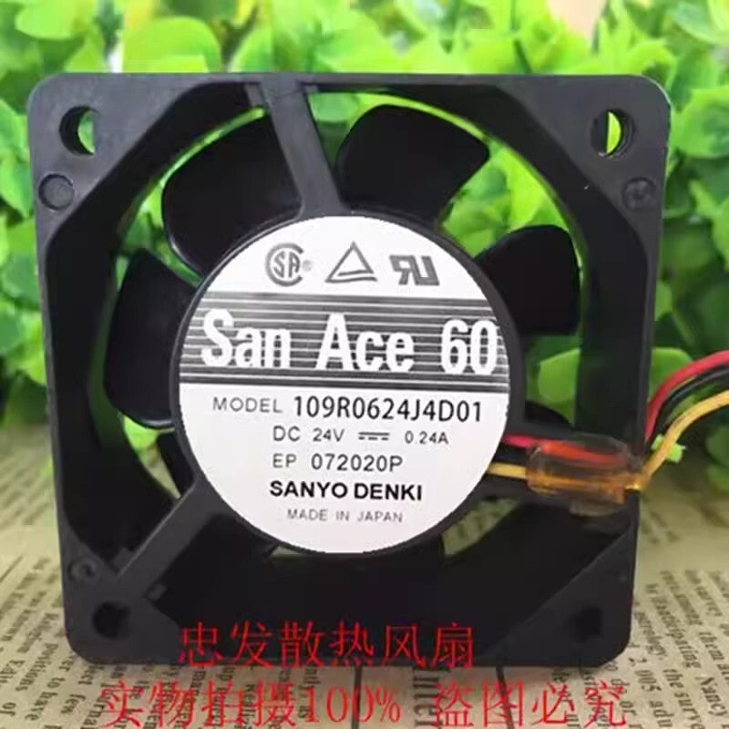 Sanyo SanAce60 109R0624J4D01 6025 DC24V 0.24A 3-Wire Inverter Cooling Fan