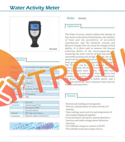 LANDTEK WA-60A Water Activity Meter and Readings are Integrate 0~1.0aw