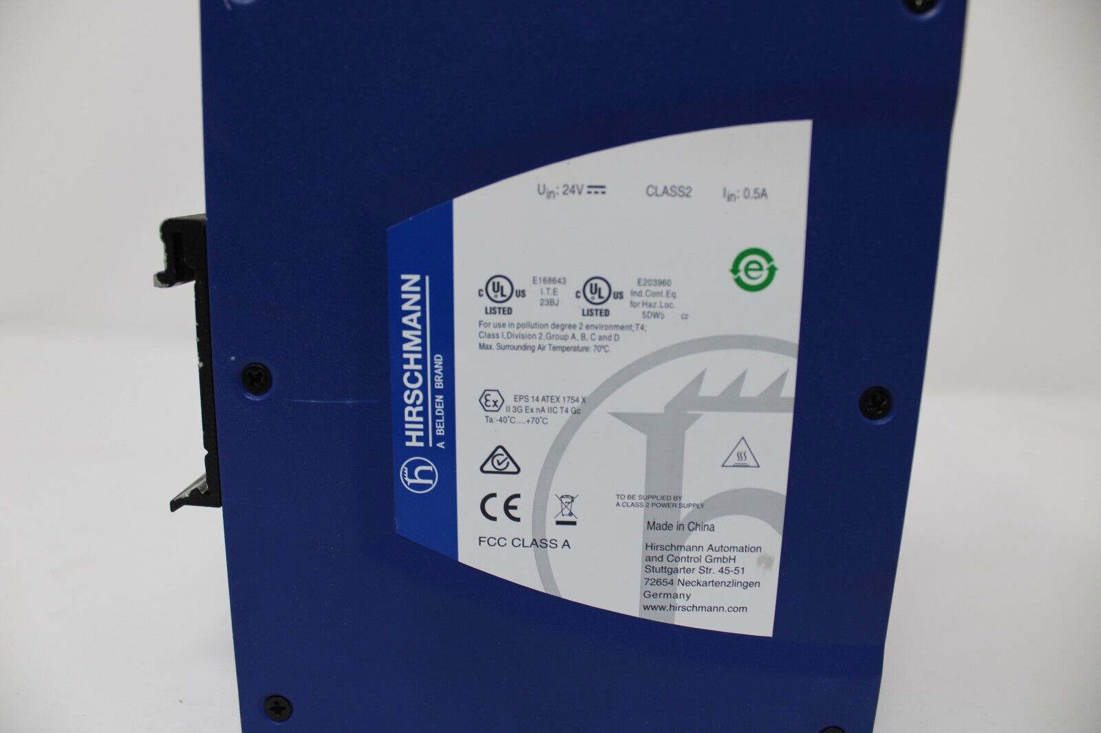 used Hirschmann Spider II 16TX EEC Rail Switch SPIDERII16TXEEC - HIRSCHMANN