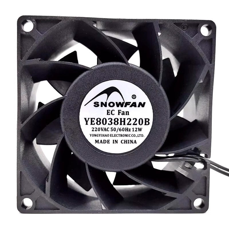 SNOWFAN YE8038H220B 8038 220VAC 12W 8CM 2-Wire Silent Cooling Fan