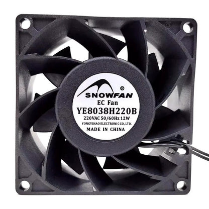 SNOWFAN YE8038H220B 8038 220VAC 12W 8CM 2-Wire Silent Cooling Fan