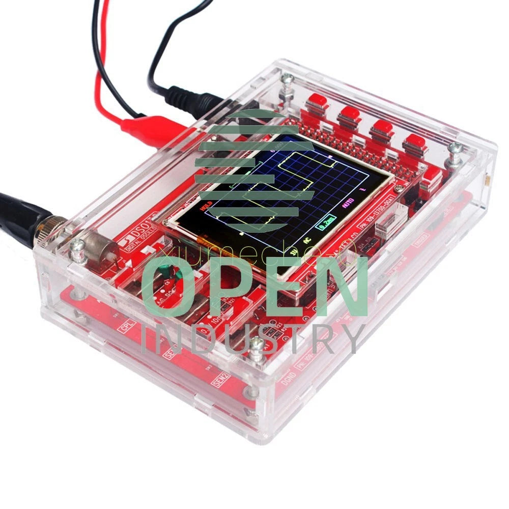 1X DSO138 2.4" TFT Digital Oscilloscope Acrylic Case DIY Kit SMD Soldered