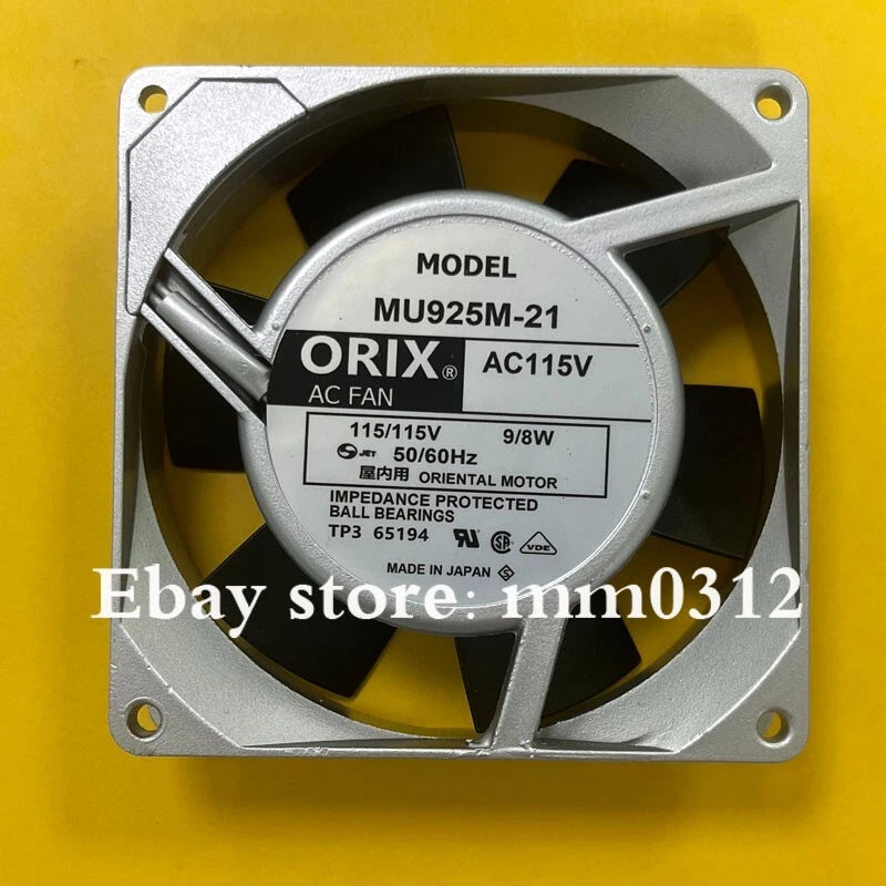 ORIX MU925M-21 9225 115V 9/8W Metal AC Fan