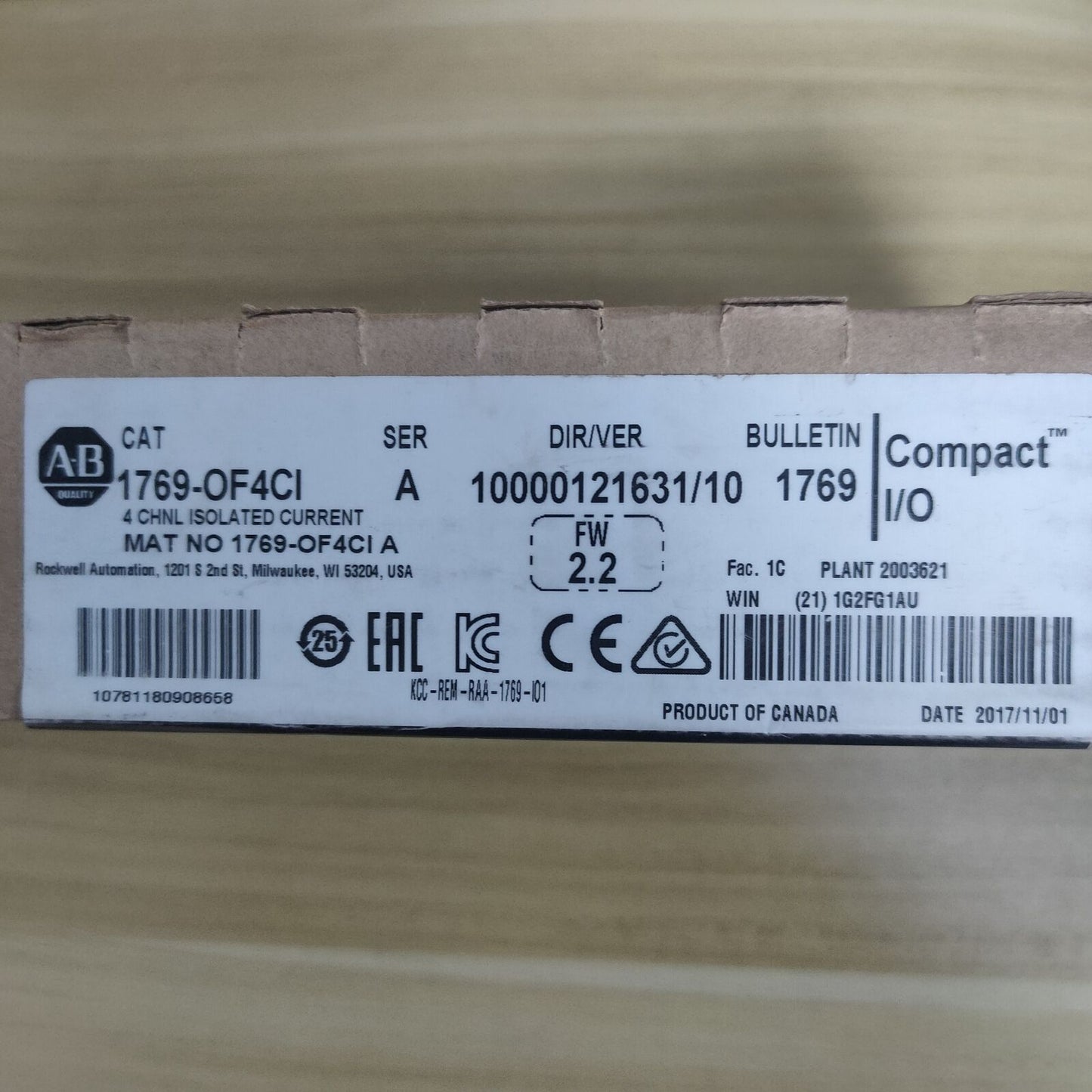 New Factory Sealed Logix 1769OF4CI Compact Current Module 4Pt 1769OF4CI - LOGIX