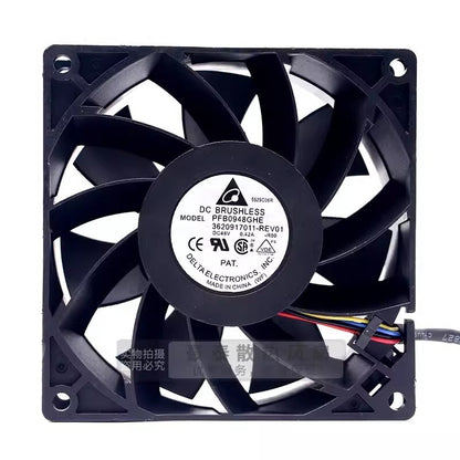 Delta PFB0948GHE 9238 DC48V 0.42A 4-Wire Dual Ball Cooling Fan