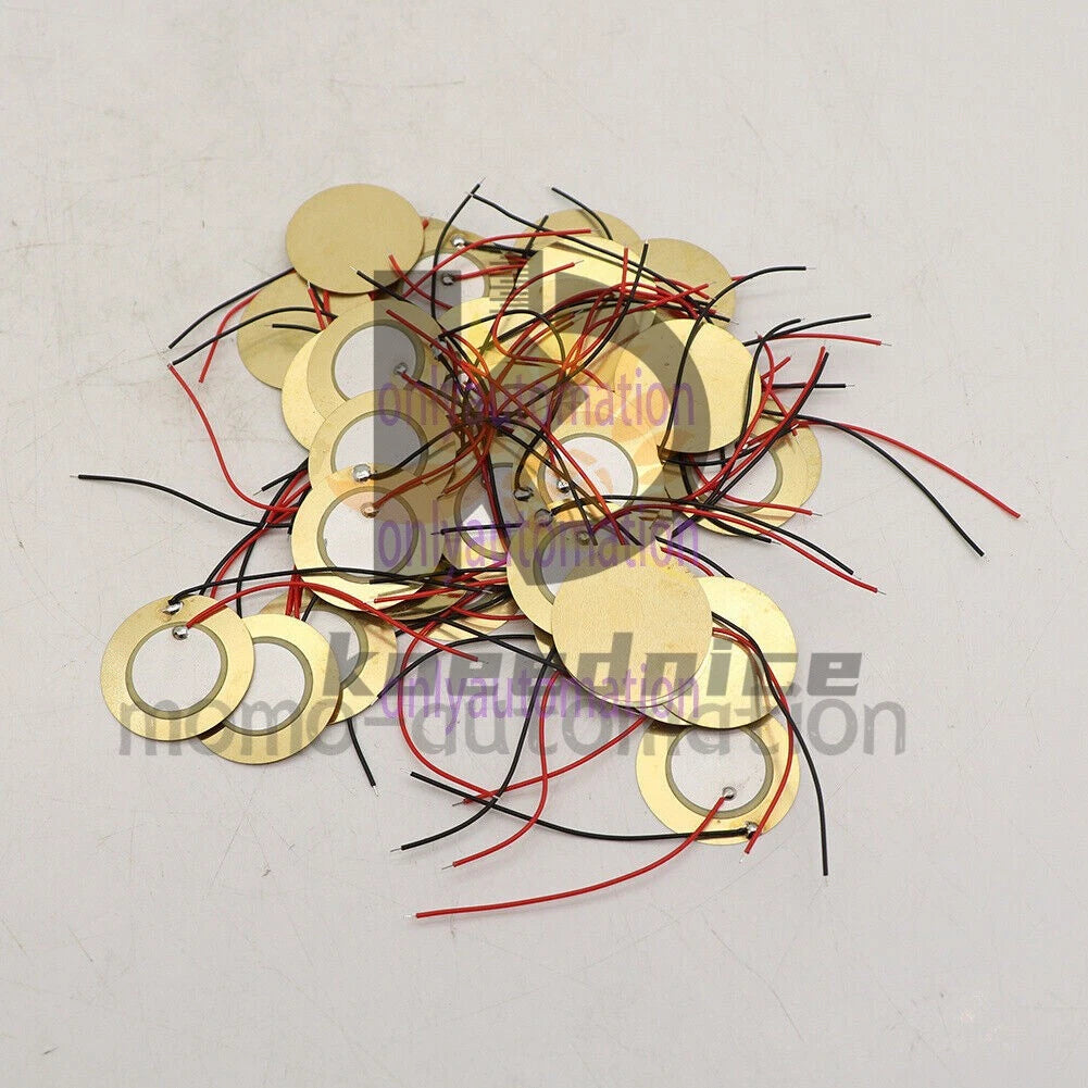 50PCS 27mm Drum Piezo Elements Sounder Sensor Trigger Disc Copper~