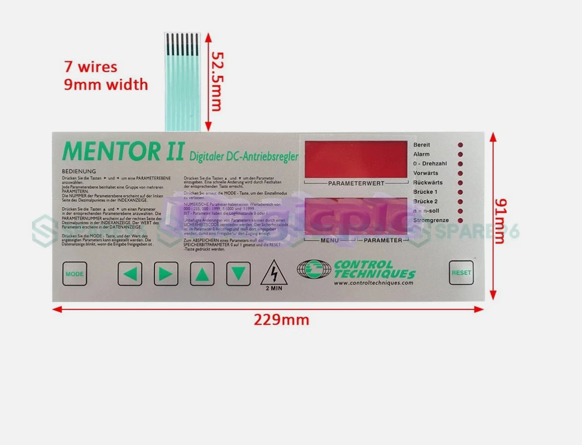 Plastic Cover for M550RGB14 M155RGB14 Mentor II Control Techniques+ Keypad
