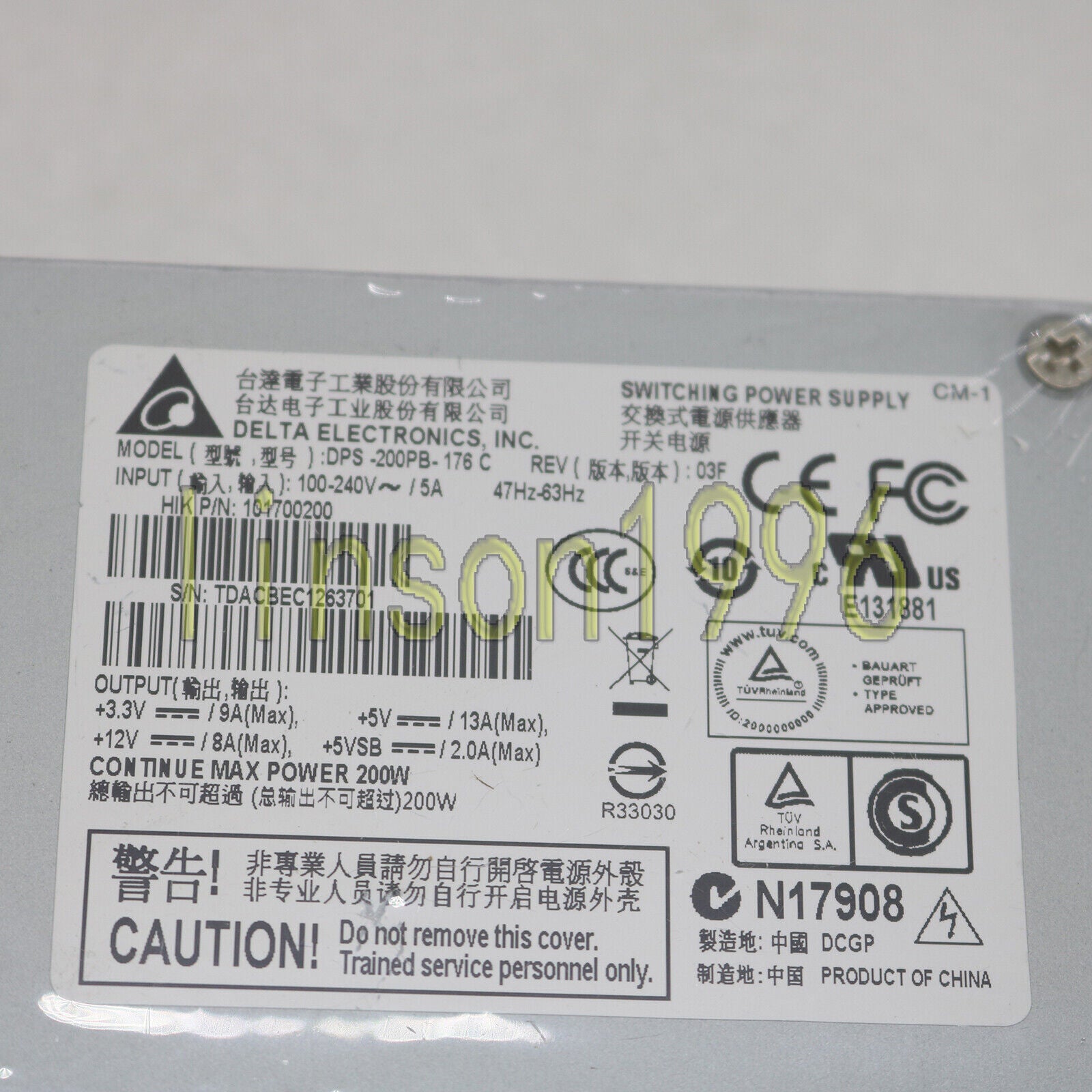 Delta DPS-200PB-176 C Server Power Supply 8*SATA Ports Fast Delivery - DELTA