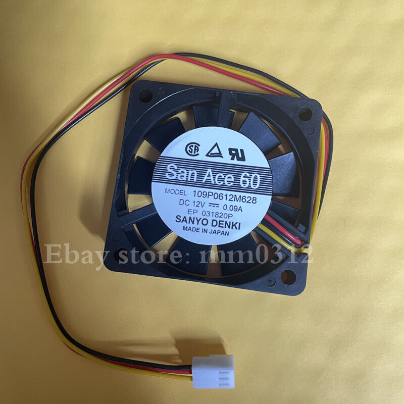 Sanyo 109P0612M628 12V 0.09A 6020 60mm chassis power cooling fan - SANYO