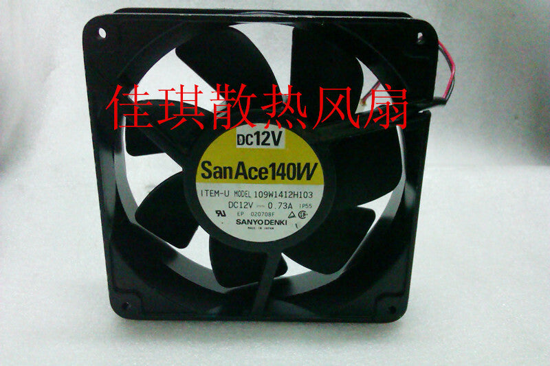 1pcs SANYO 109W1412H103 0.73A 14038 14CM 12V large air volume cooling fan