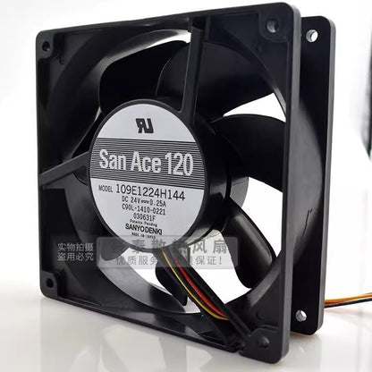 Sanyo 109E1224H144 12038 DC24V 0.25A 1 3-Wire Dual Ball Silent Cooling Fan