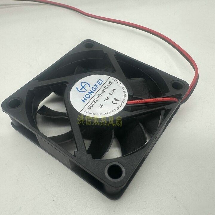 new 1 PCS HONGFEI Fan HD-6015L12R DC12V 0.15A 6CM 6015 2 WIRE cooling fan