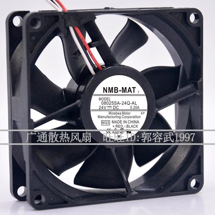 NMB 08025SA-24Q-AL 8025 DC24V 0.20A 8CM 2-Wire Inverter Cooling Fan
