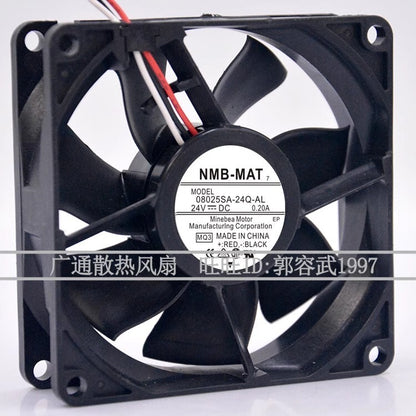 NMB 08025SA-24Q-AL 8025 DC24V 0.20A 8CM 2-Wire Inverter Cooling Fan