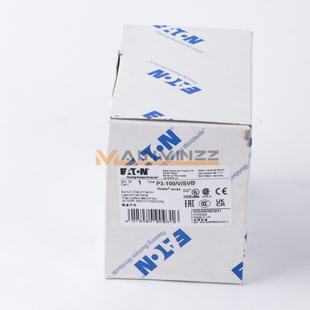 ONE EATON MOELLER Disconect Switch P3-100/V/SVB - ONE EATON MOELLER