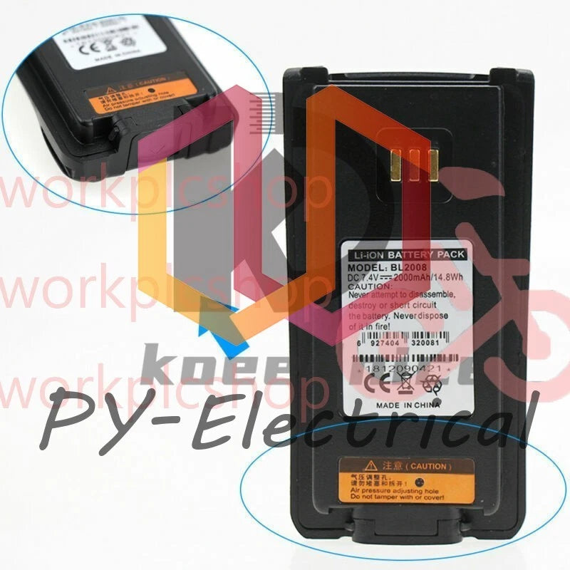 2pcs BL2008 Battery for HYTERA PD700 PD782U PD706U PD782G PD786G PD786G PD786