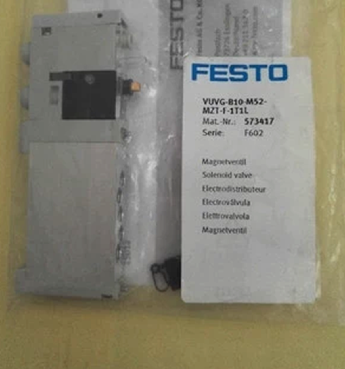 FESTO VUVG-B10-M52-MZT-F-1T1L Solenoid Valve FESTO