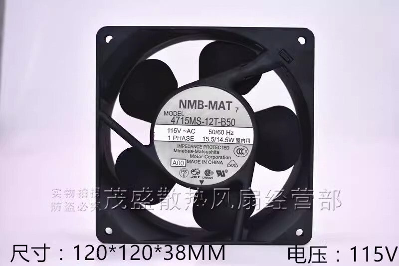 NMB 4715MS-12T-B50 12038 AC115V 15.5W/14.5W 12CM Axial Roller Cooling Fan