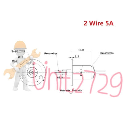 2-24 Wires2A-30A MW1230 High Current Conductive Slip Ring Electric Rotary Joint